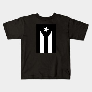 Puerto Rico Resistance Black and White Flag Kids T-Shirt